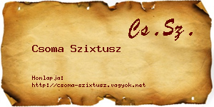 Csoma Szixtusz névjegykártya